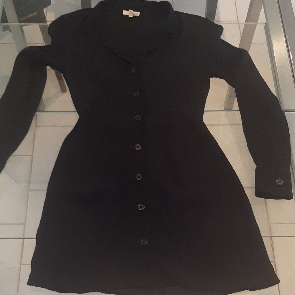 Wilfred🖤Classic Shirt Dress Long Sleeve Dress with Front Pockets Size00 - Picture 4 of 10